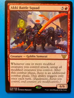 MTG 1x Akki Battle Squad # 18 Commander: Kamigawa Neon Dynasty Magic the x1 NM - Image 1