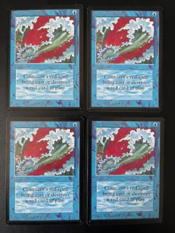 MTG- Blue Elemental Blast x4 - BETA NM - Image 1