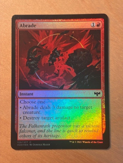 Magic the Gathering MTG Abrade Foil Innistrad Crimson Vow NM - Image 1