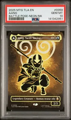 2025 MTG AVATAR TLA #0359 AANG AND LA, OCEAN'S FURY/AANG, SWIFT SAVIOR PSA 10 - Image 1