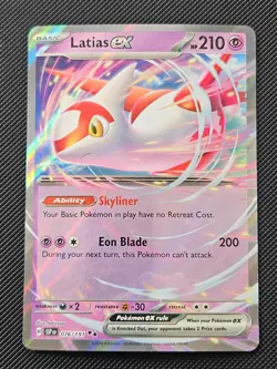 LATIAS EX 076/191 DOUBLE RARE SURGING SPARKS POKEMON REVERSE HOLO NM/M 2024 - Image 1