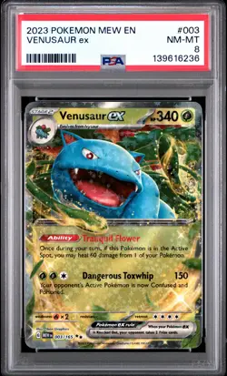 2023 POKEMON MEW EN-151 #003 VENUSAUR EX PSA 8 - Image 1