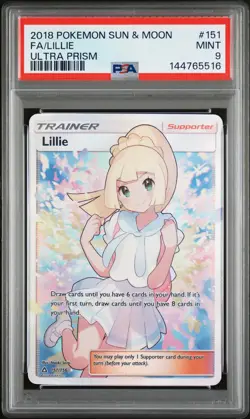 2018 POKEMON SUN & MOON ULTRA PRISM #151 FULL ART/LILLIE PSA 9 - Image 1