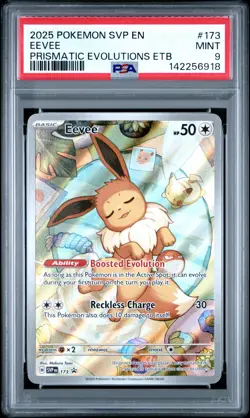 2025 POKEMON SVP EN-SV BLACK STAR PROMO #173 EEVEE PSA 9 - Image 1