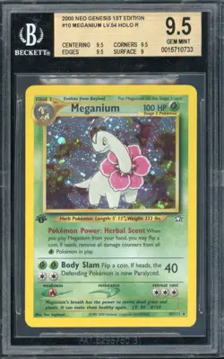 2000 Pokemon Neo Genesis 1st Edition Holo Meganium #10 BGS 9.5 Gem Mint - Image 1