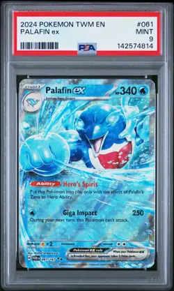 2024 POKEMON TWM EN-TWILIGHT MASQUERADE #061 PALAFIN EX PSA 9 - Image 1