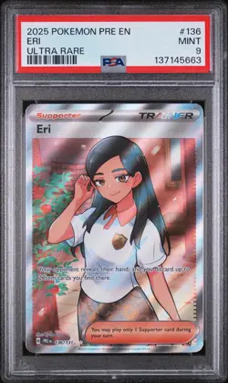 2025 POKEMON PRE EN-PRISMATIC EVOLUTIONS ULTRA RARE #136 ERI PSA 9 - Image 1