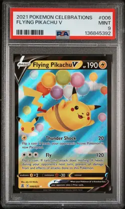 2021 POKEMON CELEBRATIONS #006 FLYING PIKACHU V PSA 9 - Image 1