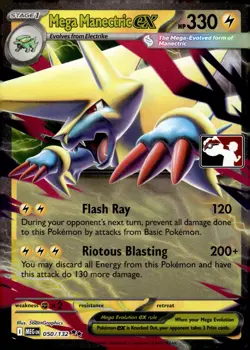 1x Mega Manectric ex (#050/132) - Holofoil NM Eng Pokemon - Prize Pack Series - Image 1