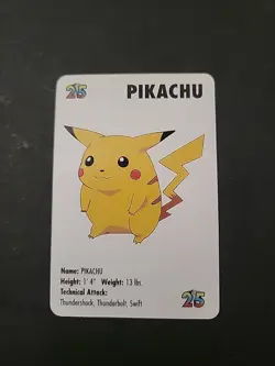 LP 1998 POKEMON PIKACHU CARD KFC MINI NINTENDO #4 - Image 1