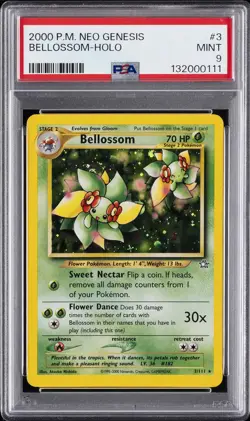 2000 POKEMON NEO GENESIS #3 BELLOSSOM-HOLO PSA 9 - Image 1