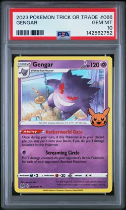 2023 POKEMON TRICK OR TRADE #066 GENGAR PSA 10 - Image 1