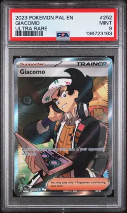 2023 POKEMON PAL EN-PALDEA EVOLVED ULTRA RARE #252 GIACOMO PSA 9 - Image 1