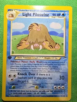 2002 POKEMON TCG NEO DESTINY 26/105 LIGHT PILOSWINE 1ST EDITION RARE NEAR MINT - Image 1