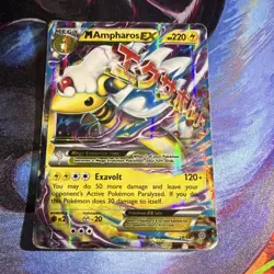 Pokemon TCG M Ampharos EX XY Ancient Origins 28/98 Ultra Rare Holo 220 HP - Image 1