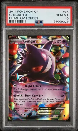 133669329 Gengar EX 2014 Pokemon XY Phantom Forces #34 PSA 10 - Image 1