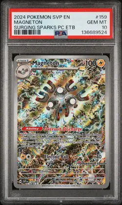 2024 POKEMON SURGING SPARKS POKEMON CENTER ETB PROMO SVP #159 MAGNETON PSA 10 - Image 1