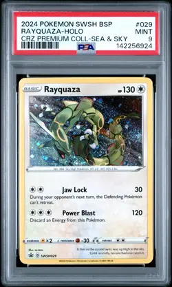 2024 POKEMON SWSH PROMO CROWN ZENITH PREMIUM COLLECTION #029 RAYQUAZA-HOLO PSA 9 - Image 1