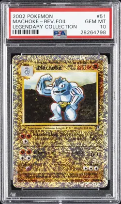 2002 POKEMON LEGENDARY COLLECTION #51 MACHOKE-REVERSE FOIL PSA 10 - Image 1