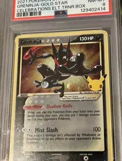 2021 Pokemon SWSH Black Star Promo Greninja Gold Star Celebrations #144 PSA 8 💫 - Image 4