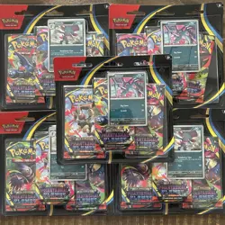 Pokemon Phantasmal Flames - Weavile 3 Pack Booster Blister Factory Sealed (x4) - Image 1
