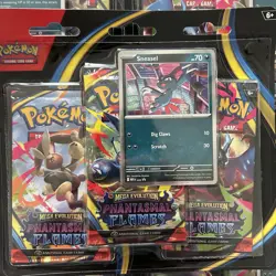 Pokemon Phantasmal Flames - Weavile 3 Pack Booster Blister Factory Sealed (x4) - Image 2