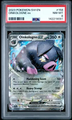 2023 POKEMON SVI EN-SCARLET & VIOLET #158 OINKOLOGNE EX PSA 8 - Image 1