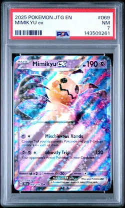 2025 POKEMON JTG EN-JOURNEY TOGETHER #069 MIMIKYU EX PSA 7 - Image 1