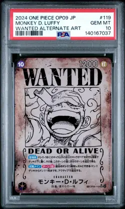 PSA 10 Monkey D. Luffy #119 Wanted Alt Art One Piece Emperors In The New World - Image 1