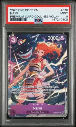 2025 ONE PIECE PREMIUM CARD COLLECTION BEST SELECTION VOL.4 #070 NAMI PSA 9 - Image 1