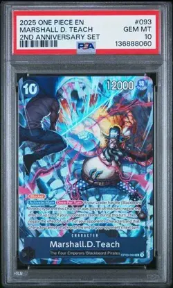 2025 One Piece English Version 2nd Anniversary Set MARSHALL D. TEACH PSA 10 XJ40 - Image 1