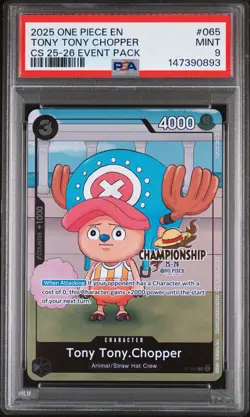 2025 ONE PIECE CHAMPIONSHIP 2025-26 EVENT PACK #065 TONY TONY CHOPPER PSA 9 - Image 1