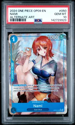 2024 ONE PIECE OP09-EMPERORS IN THE NEW WORLD ALTERNATE ART #050 NAMI PSA 10 - Image 1