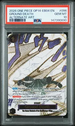 2026 ONE PIECE OP14-EB04-THE AZURE SEA'S SEVEN ALTERNATE ART GROUND DEATH PSA 10 - Image 1