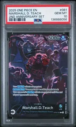 2025 One Piece English Version 2nd Anniversary Set MARSHALL D.TEACH PSA 10 XJ40 - Image 1