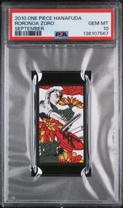 2010 ONE PIECE HANAFUDA SEPTEMBER RORONOA ZORO PSA 10 - Image 1