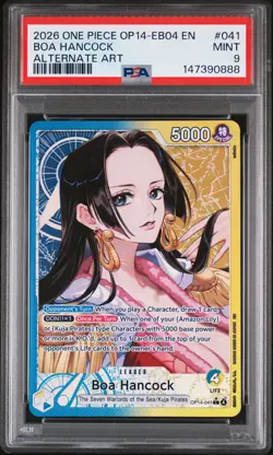2026 ONE PIECE OP14-EB04-THE AZURE SEA'S SEVEN ALTERNATE ART BOA HANCOCK PSA 9 - Image 1