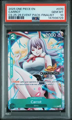 2025 ONE PIECE CHAMPIONSHIP 2025-26 EVENT PACK FINALIST #070 CARROT PSA 10 - Image 1