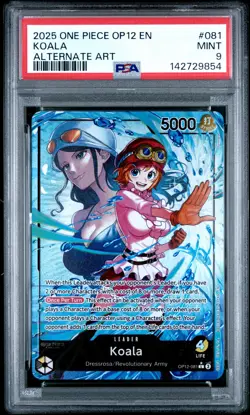 2025 ONE PIECE OP12-LEGACY OF THE MASTER ALTERNATE ART #081 KOALA PSA 9 - Image 1