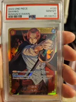 2022 ONE PIECE OP01-ROMANCE DAWN #120 SHANKS PSA 10 - Image 1
