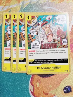 I Re-Quasar Helllp!! - OP07-115 x4 - 500 Years in the Future! - One Piece TCG NM - Image 1