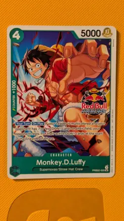 One Piece Monkey D. Luffy PRB02-005 Red Bull Double DON!! - NM - Image 1