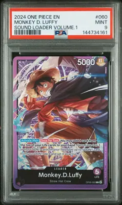 2024 ONE PIECE PROMOS SOUND LOADER VOLUME.1 #060 MONKEY D. LUFFY PSA 9 - Image 1