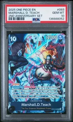 2025 One Piece English Version 2nd Anniversary Set MARSHALL D.TEACH PSA 10 XJ40 - Image 1