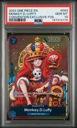 2024 ONE PIECE PROMOS CONVENTION EXCLUSIVE-FOIL #043 MONKEY D. LUFFY PSA 10 - Image 1