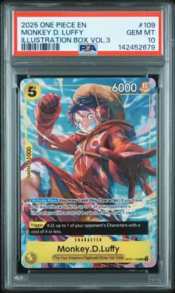 2025 ONE PIECE PROMOS ILLUSTRATION BOX VOL.3 #109 MONKEY D. LUFFY PSA 10 - Image 1