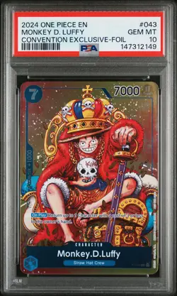 2024 ONE PIECE PROMOS CONVENTION EXCLUSIVE-FOIL #043 MONKEY D. LUFFY PSA 10 - Image 1