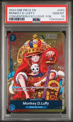 2024 ONE PIECE PROMOS CONVENTION EXCLUSIVE-FOIL #043 MONKEY D. LUFFY PSA 10 - Image 1