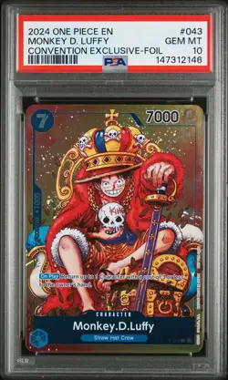 2024 ONE PIECE PROMOS CONVENTION EXCLUSIVE-FOIL #043 MONKEY D. LUFFY PSA 10 - Image 1