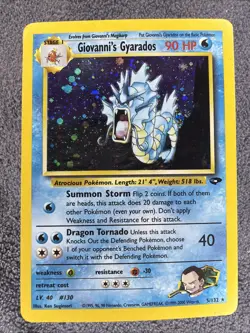 Giovanni's Gyarados 5/132 Gym Challenge Holo Pokemon Card LP - Image 1